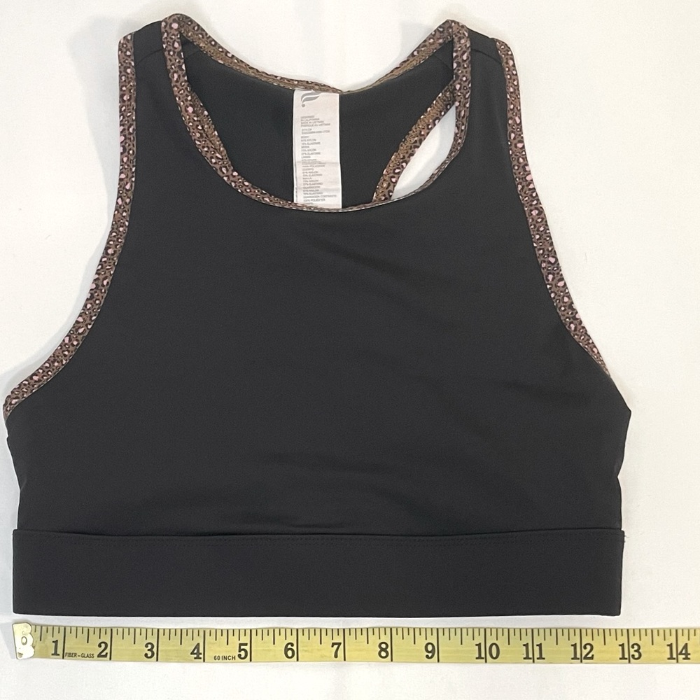 Fabletics Trinity High Impact Sports Bra Black & Cheetah trim - Picture 9 of 10